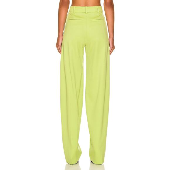 The Attico Jagger Wool Gabardine Pants Pistache Green Trousers Pleated 4 US NWT - Picture 3 of 9